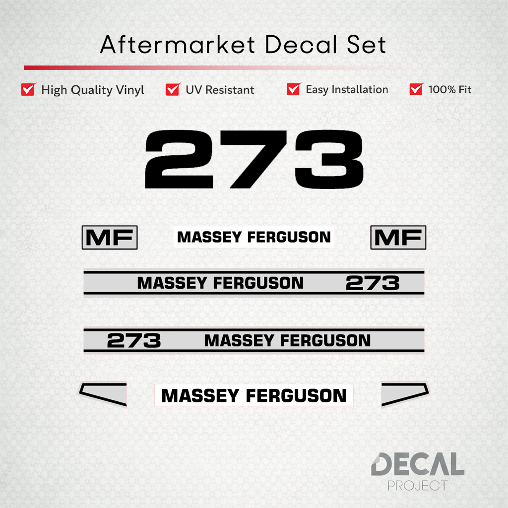 Aftermarket Decal Kit Compatible with Massey Ferguson 273 – Premium Restoration Vinyl Set – Image 1