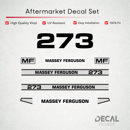 Aftermarket Decal Kit Compatible with Massey Ferguson 273 – Premium Restoration Vinyl Set – Image 1