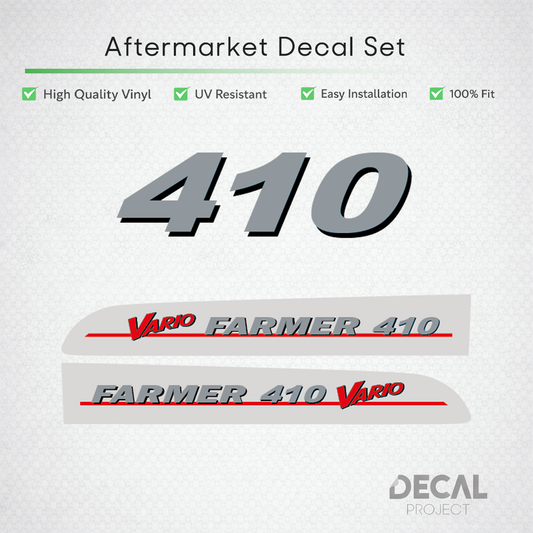 Fendt Farmer 410 Vario Decal Kit - Hood Graphics Restoration Early 400 Series