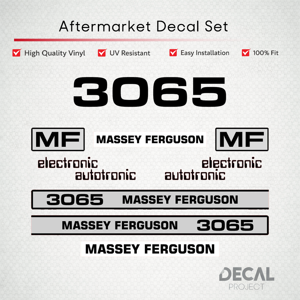 Aftermarket Decal Kit Compatible with Massey Ferguson 3065 – Electronic Model Restoration Set – Image 1