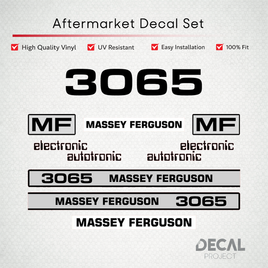 Aftermarket Decal Kit Compatible with Massey Ferguson 3065 – Electronic Model Restoration Set – Image 1