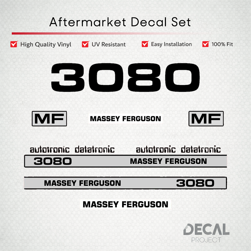 Aftermarket Decal Kit Compatible with Massey Ferguson 3080 – Premium Restoration Vinyl Set – Image 1