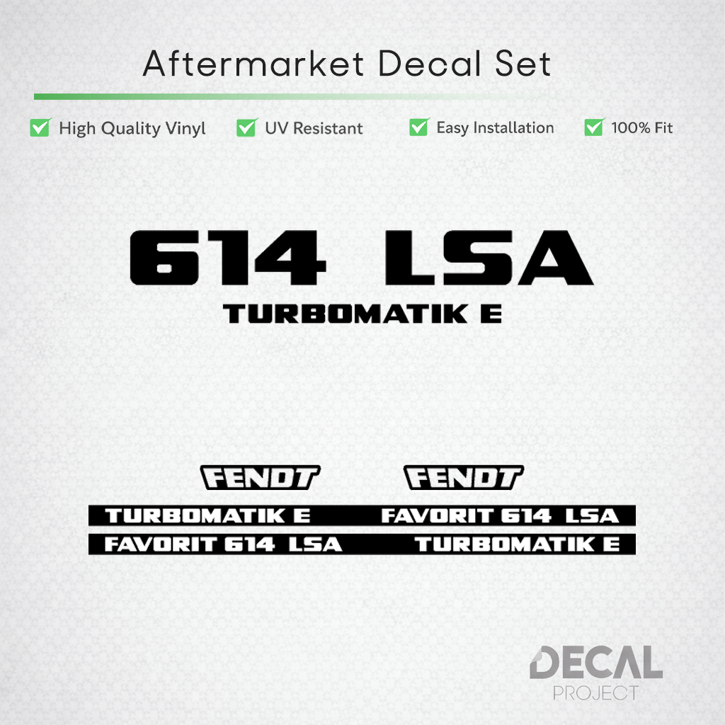 Fendt Favorit 614 LSA Turbomatik E Decal Set - Rare Electronic Edition Restoration Set