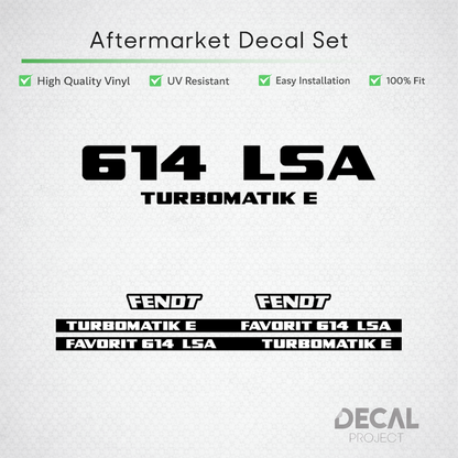Fendt Favorit 614 LSA Turbomatik E Decal Set - Rare Electronic Edition Restoration Set