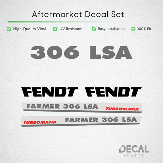 Fendt Farmer 306 LSA Turbomatik Decal Kit - Classic 4WD Series Restoration Set