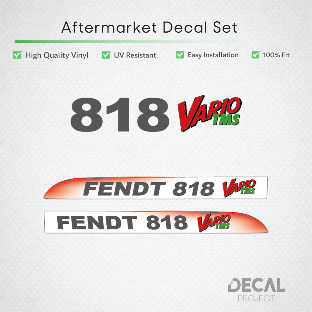Fendt 818 Vario TMS Decal Set - Facelift Red Gradient Edition - Vinyl Kit