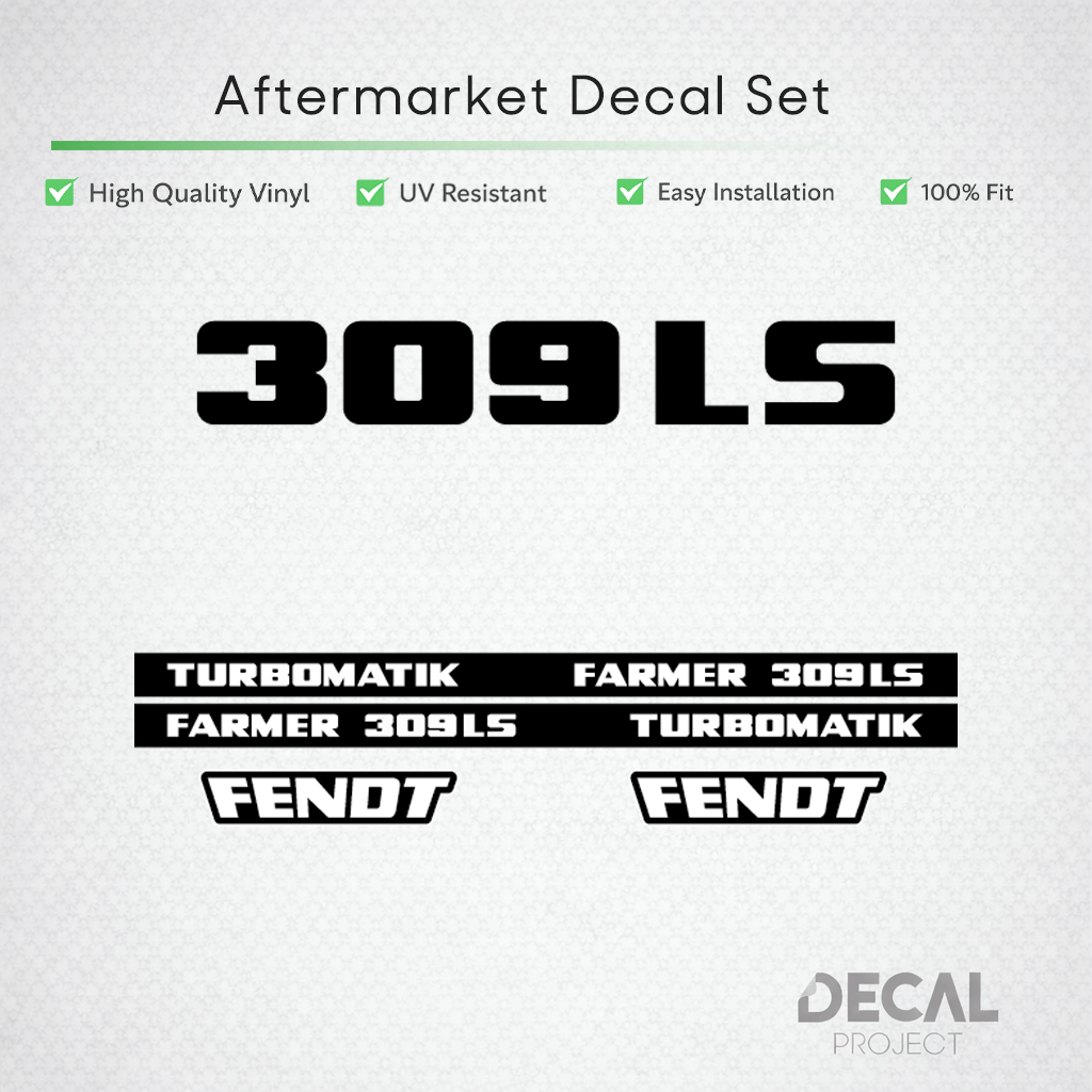 Fendt Farmer 309 LS Turbomatik Decal Set - Early 300 Series Restoration