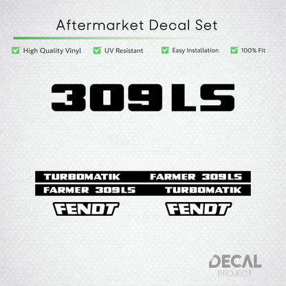 Fendt Farmer 309 LS Turbomatik Decal Set - Early 300 Series Restoration