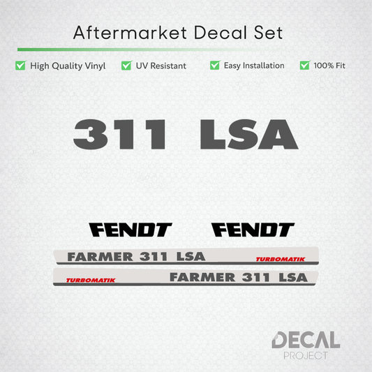 Fendt Farmer 311 LSA Turbomatik Decal Set - Kit Series Restoration 6-Cylinder