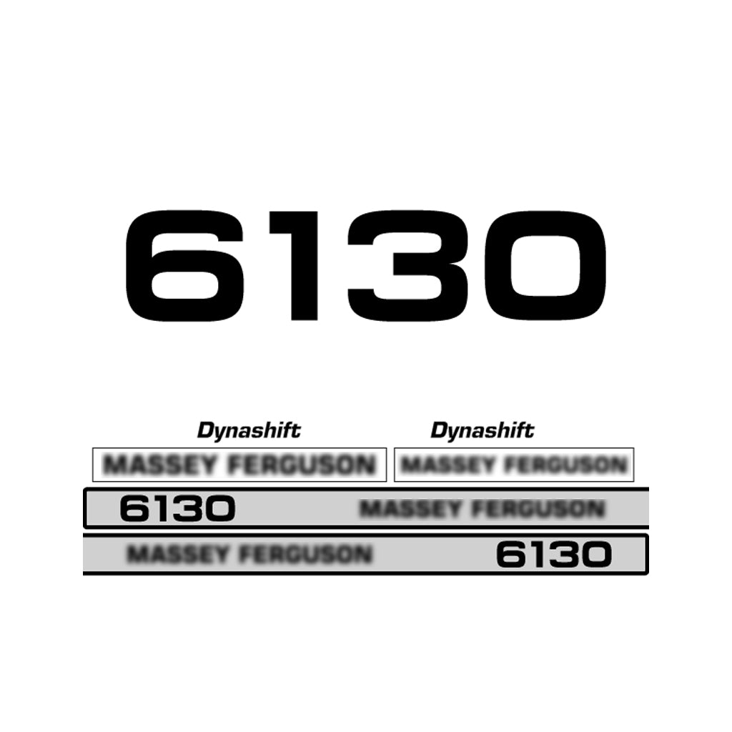 Aftermarket Decal Kit Compatible with Massey Ferguson 6130 – Dynashift Restoration Vinyl Set