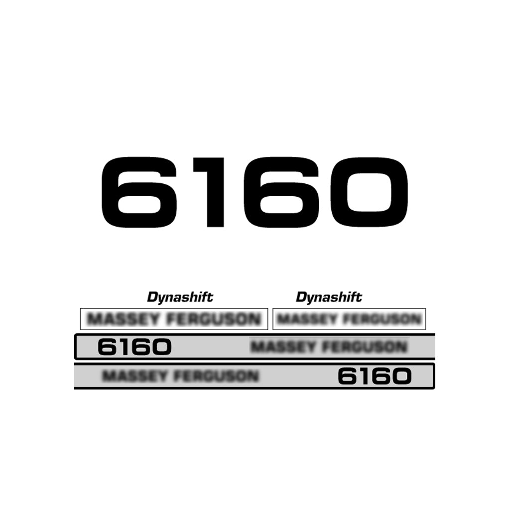 Aftermarket Decal Kit Compatible with Massey Ferguson 6160 – Dynashift Restoration Vinyl Set