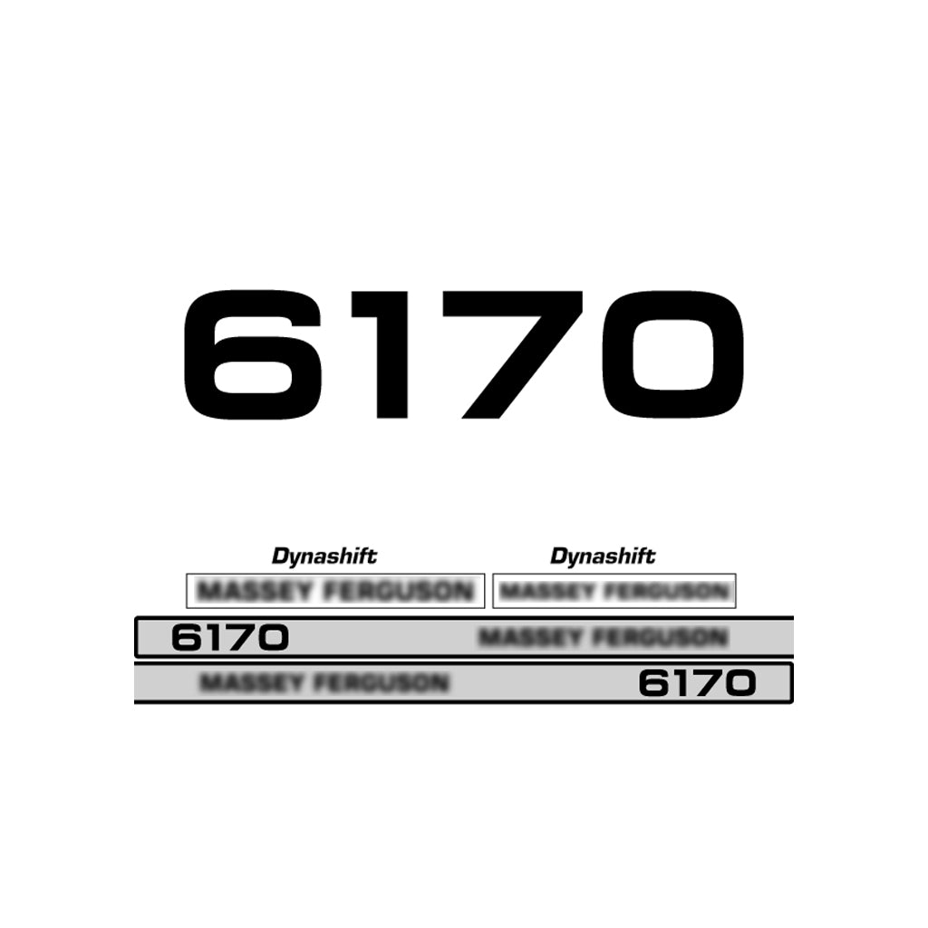 Aftermarket Decal Kit Compatible with Massey Ferguson 6170 – Dynashift Restoration Vinyl Set