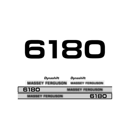 Aftermarket Decal Kit Compatible with Massey Ferguson 6180 – Dynashift Restoration Vinyl Set