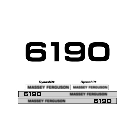 Aftermarket Decal Kit Compatible with Massey Ferguson 6190 – Dynashift Restoration Vinyl Set