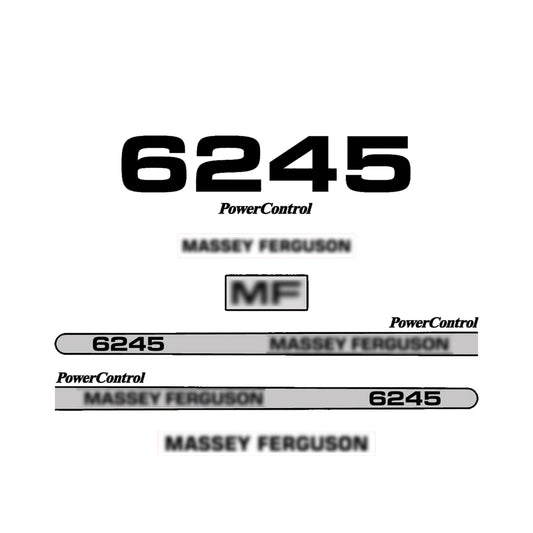 Aftermarket Decal Kit Compatible with Massey Ferguson 6245 – PowerControl Hood Graphics Set