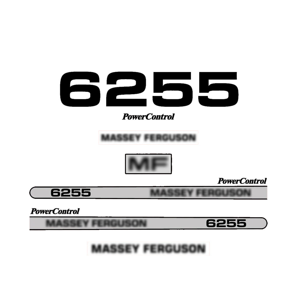Aftermarket Decal Kit Compatible with Massey Ferguson 6255 – PowerControl Hood Graphics Set