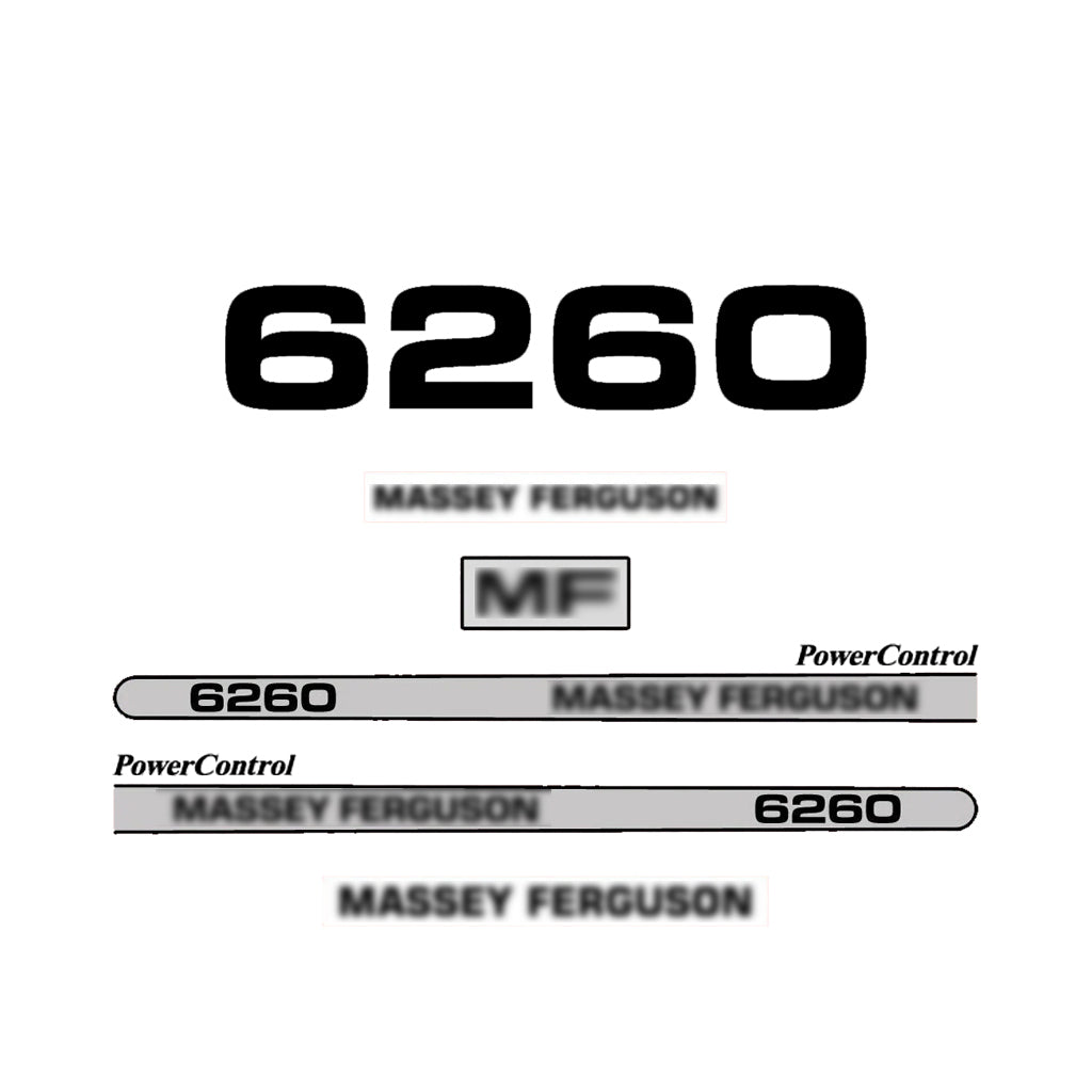 Aftermarket Decal Kit Compatible with Massey Ferguson 6260 – PowerControl Hood Graphics Set