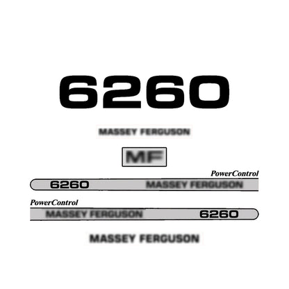Aftermarket Decal Kit Compatible with Massey Ferguson 6260 – PowerControl Hood Graphics Set