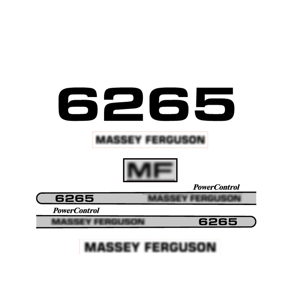 Aftermarket Decal Kit Compatible with Massey Ferguson 6265 – PowerControl Hood Graphics Set