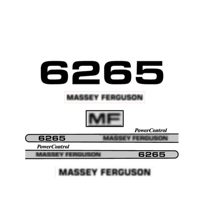 Aftermarket Decal Kit Compatible with Massey Ferguson 6265 – PowerControl Hood Graphics Set