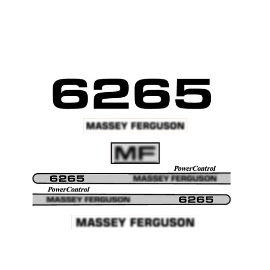 Aftermarket Decal Kit Compatible with Massey Ferguson 6265 – PowerControl Hood Graphics Set