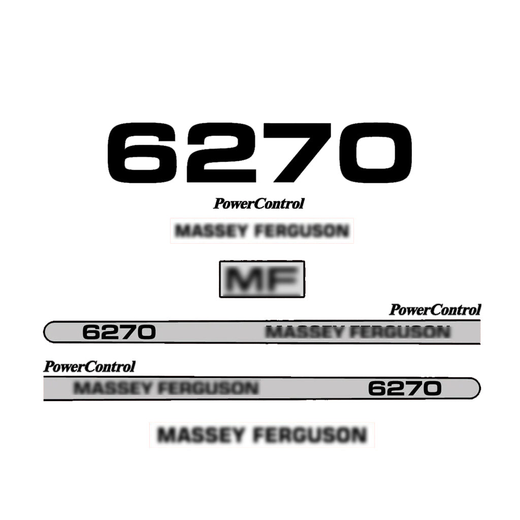 Aftermarket Decal Kit Compatible with Massey Ferguson 6270 – PowerControl Hood Graphics Set