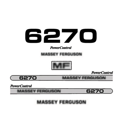 Aftermarket Decal Kit Compatible with Massey Ferguson 6270 – PowerControl Hood Graphics Set