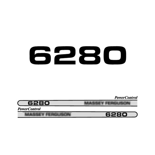 Aftermarket Decal Kit Compatible with Massey Ferguson 6280 – PowerControl Hood Graphics Set