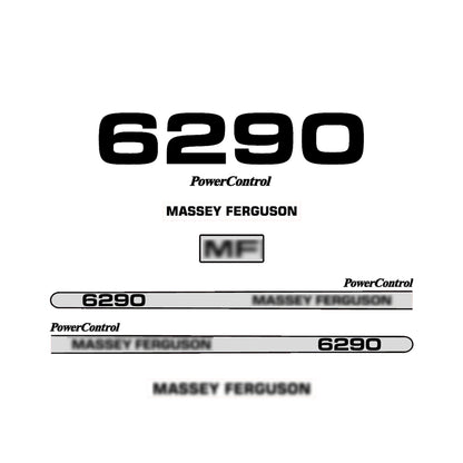 Aftermarket Decal Kit Compatible with Massey Ferguson 6290 – PowerControl Hood Graphics Set