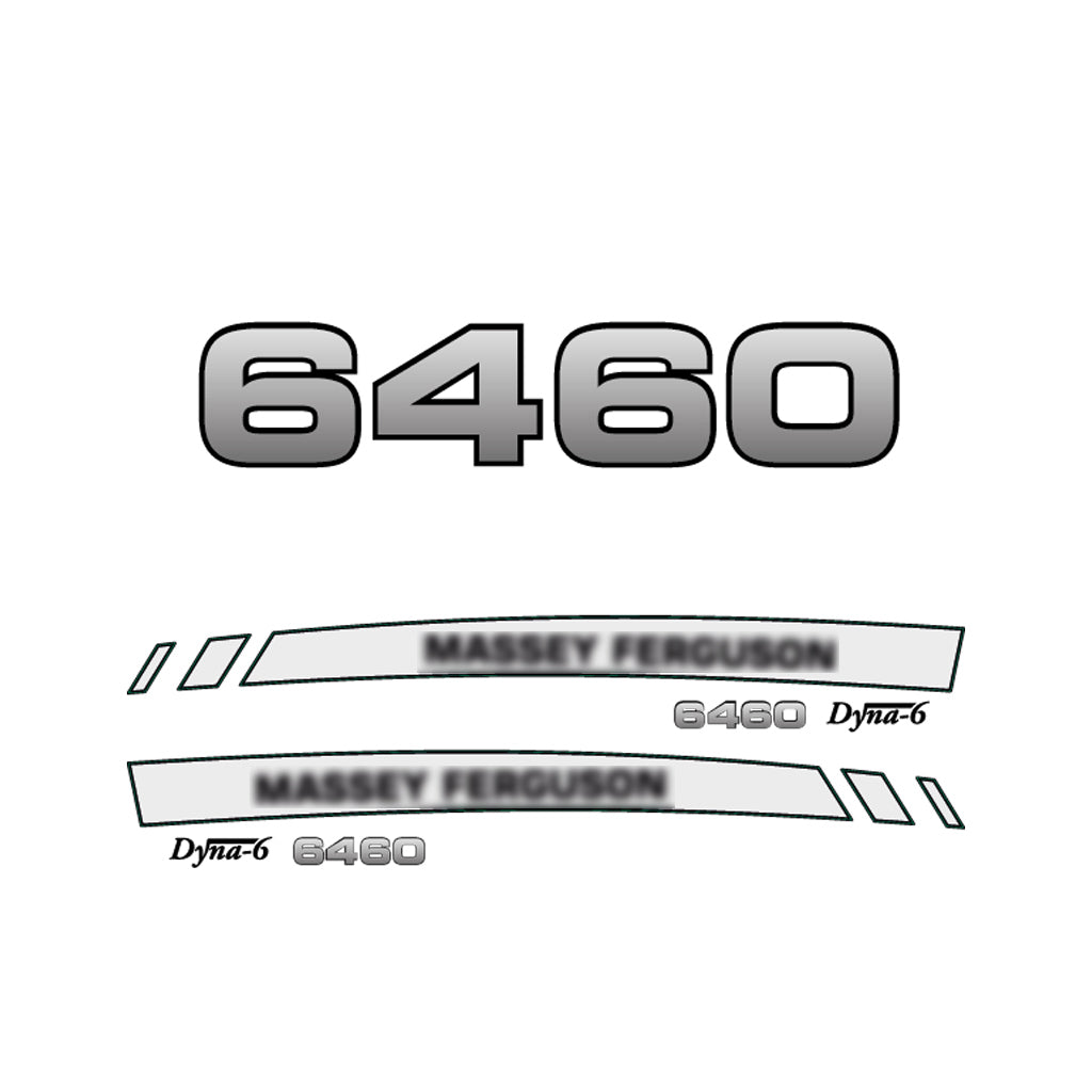 Aftermarket Decal Kit Compatible with Massey Ferguson 6460 – Premium Dyna-6 Hood Graphics Set