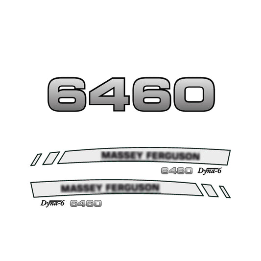 Aftermarket Decal Kit Compatible with Massey Ferguson 6460 – Premium Dyna-6 Hood Graphics Set