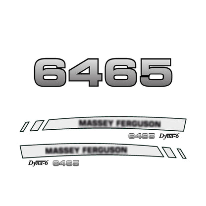 Aftermarket Decal Kit Compatible with Massey Ferguson 6465 – Premium Dyna-6 Hood Graphics Set