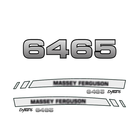 Aftermarket Decal Kit Compatible with Massey Ferguson 6465 – Premium Dyna-6 Hood Graphics Set