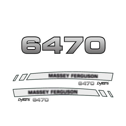 Aftermarket Decal Kit Compatible with Massey Ferguson 6470 – Premium Dyna-6 Hood Graphics Set