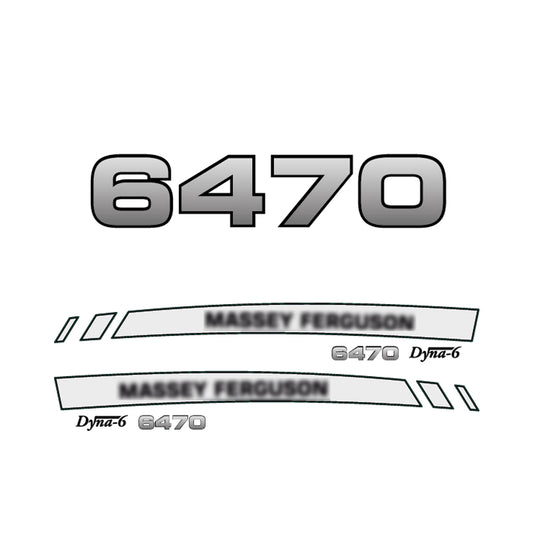 Aftermarket Decal Kit Compatible with Massey Ferguson 6470 – Premium Dyna-6 Hood Graphics Set