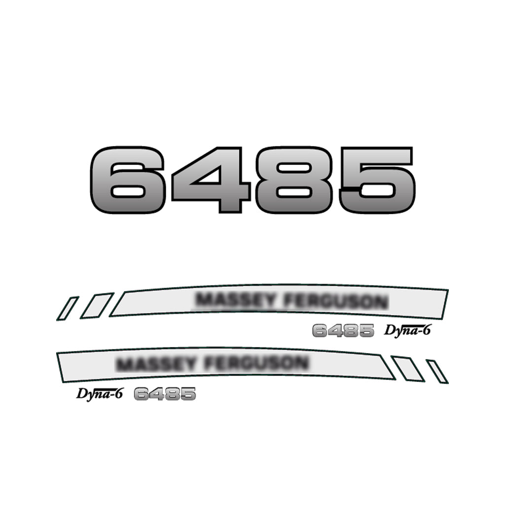 Aftermarket Decal Kit Compatible with Massey Ferguson 6485 – Premium Dyna-6 Hood Graphics Set