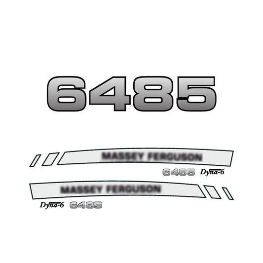 Aftermarket Decal Kit Compatible with Massey Ferguson 6485 – Premium Dyna-6 Hood Graphics Set