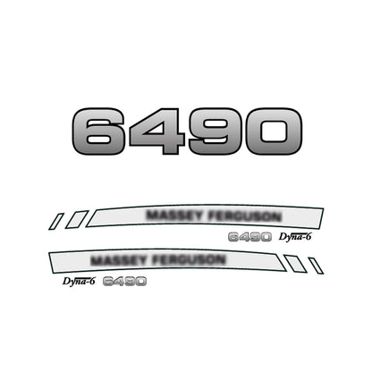 Aftermarket Decal Kit Compatible with Massey Ferguson 6490 – Premium Dyna-6 Hood Graphics Set