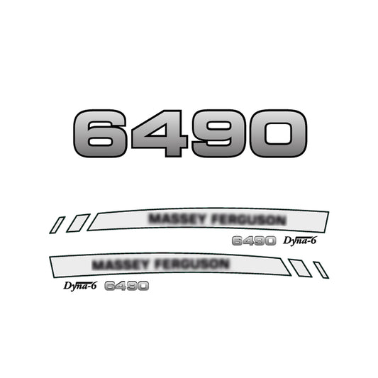 Aftermarket Decal Kit Compatible with Massey Ferguson 6490 – Premium Dyna-6 Hood Graphics Set