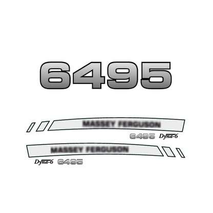 Aftermarket Decal Kit Compatible with Massey Ferguson 6495 – Premium Dyna-6 Hood Graphics Set