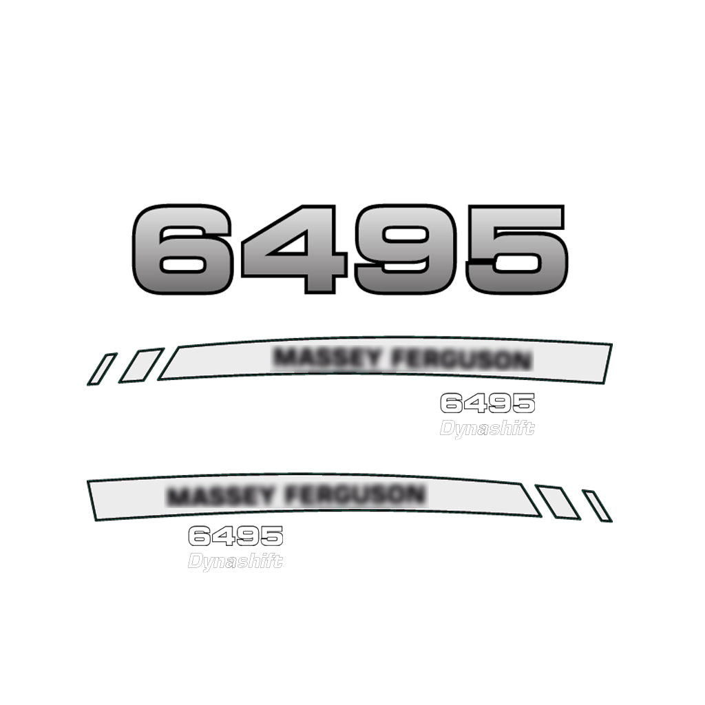 Aftermarket Decal Kit Compatible with Massey Ferguson 6495 – Side Hood Stripe and Graphics Set