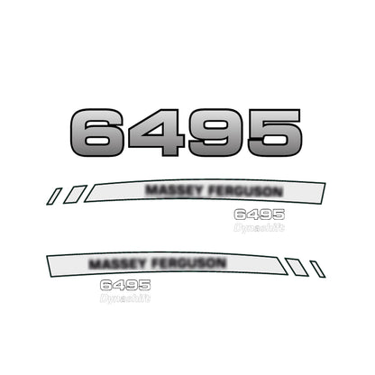 Aftermarket Decal Kit Compatible with Massey Ferguson 6495 – Side Hood Stripe and Graphics Set