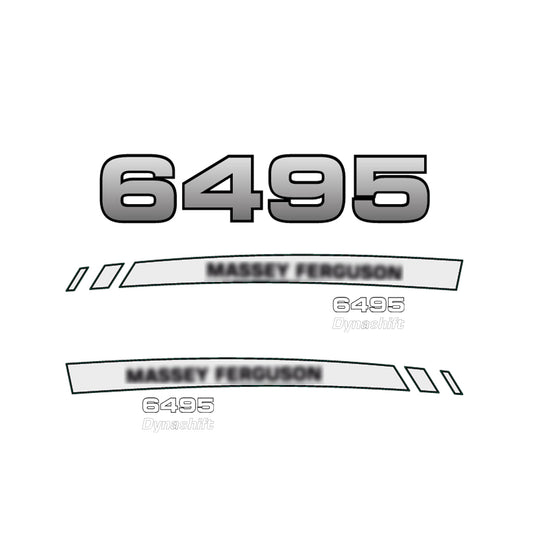 Aftermarket Decal Kit Compatible with Massey Ferguson 6495 – Side Hood Stripe and Graphics Set