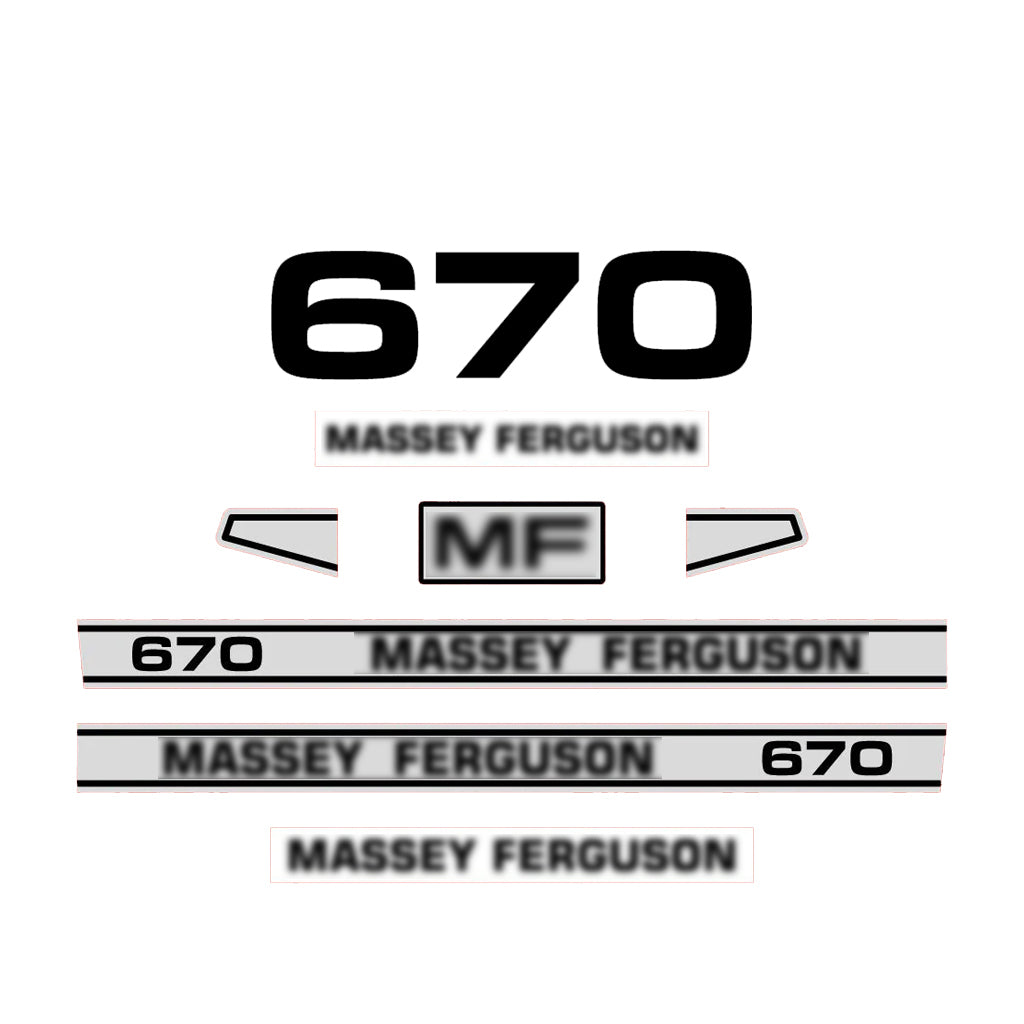 Aftermarket Decal Kit Compatible with Massey Ferguson 670 – 600 Series Restoration Vinyl Set
