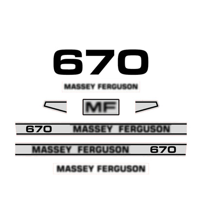 Aftermarket Decal Kit Compatible with Massey Ferguson 670 – 600 Series Restoration Vinyl Set