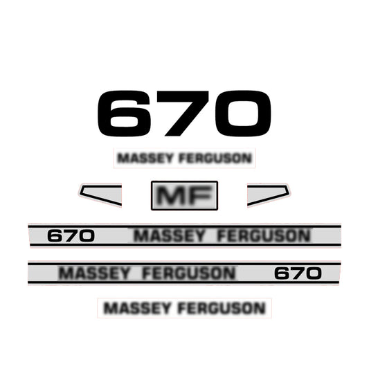 Aftermarket Decal Kit Compatible with Massey Ferguson 670 – 600 Series Restoration Vinyl Set