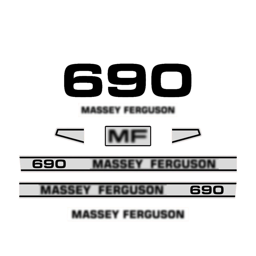 Aftermarket Decal Kit Compatible with Massey Ferguson 690 – 600 Series Restoration Vinyl Set