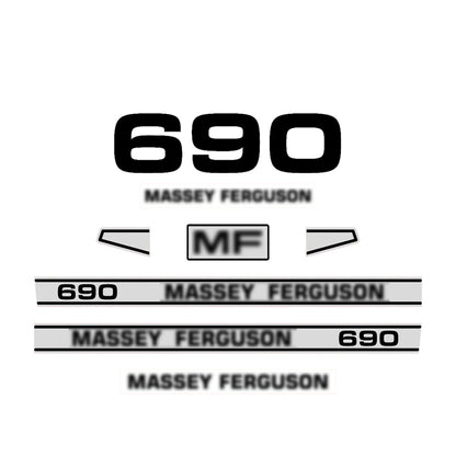 Aftermarket Decal Kit Compatible with Massey Ferguson 690 – 600 Series Restoration Vinyl Set