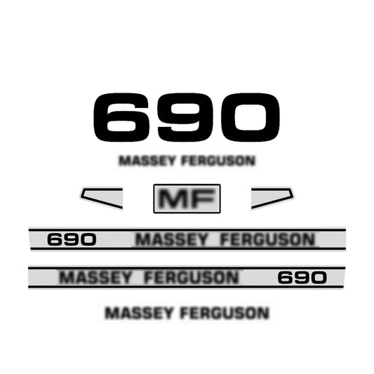 Aftermarket Decal Kit Compatible with Massey Ferguson 690 – 600 Series Restoration Vinyl Set