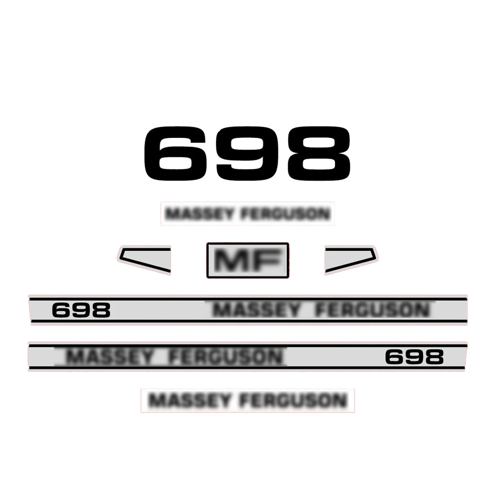 Aftermarket Decal Kit Compatible with Massey Ferguson 698 – Premium Restoration Vinyl Set